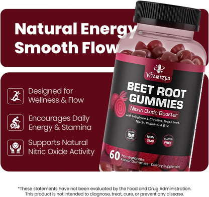 VITAMIZED Beetroot Gummies - Nitric Oxide Supplement